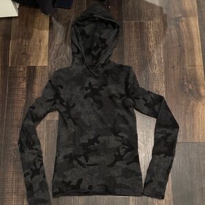 Ralph Lauren Black Camouflage 100% Cashmere Hoodie